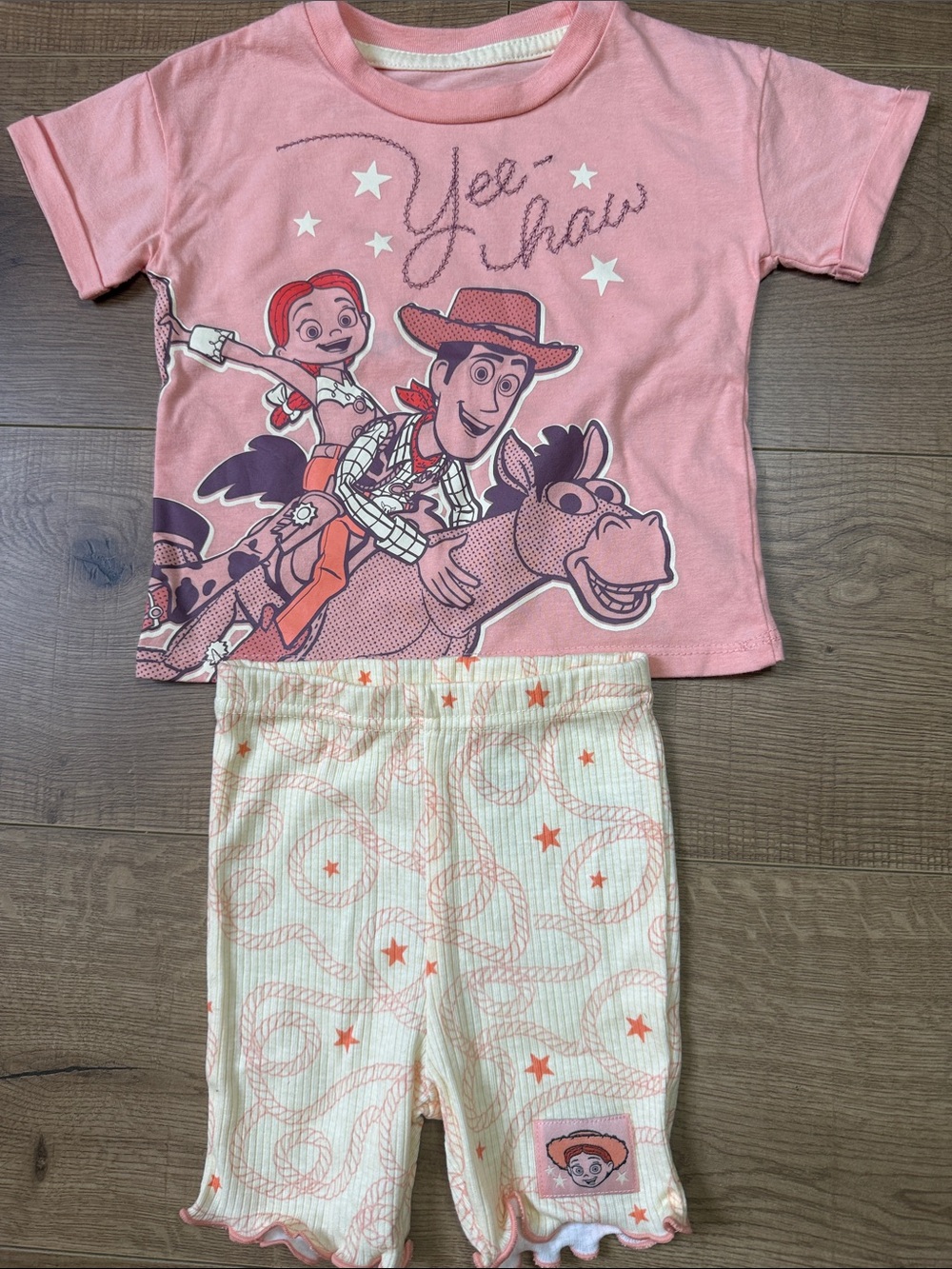 Disney Coral & Yellow Toy Story Girls Set with Woody & Jessie